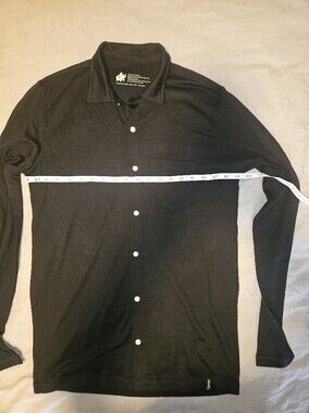 Woolly Merino Wool Casual Black Button-Down Shirt